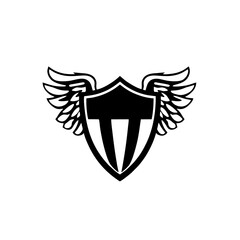 Winged shield black template