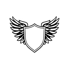 Winged shield black template