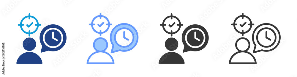 Poster Discipline icon set multiple style collection