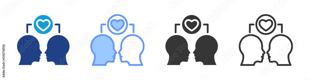 Poster Empathy icon set multiple style collection