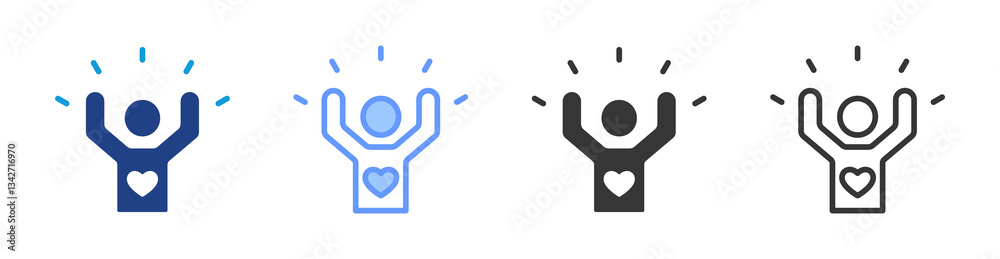 Poster Self Esteem icon set multiple style collection