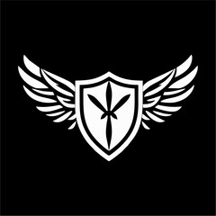 Obraz premium Winged shield black template
