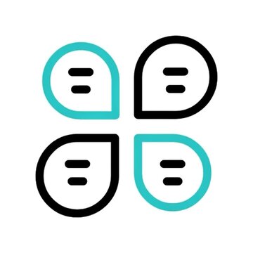 Four Teal and Black Speech Bubbles Icon Design