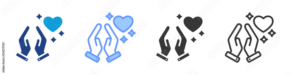 Aufkleber gratitude icon set multiple style collection
