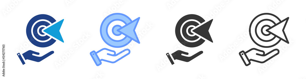 Poster Goal Setting icon set multiple style collection