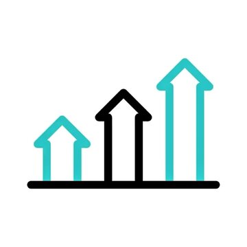 Progressive Growth Chart Upward Trending Arrow Graph Icon
