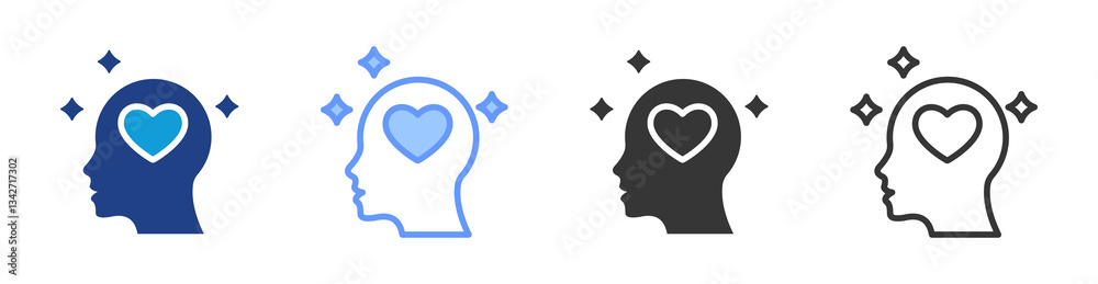 Poster Self Reflection icon set multiple style collection
