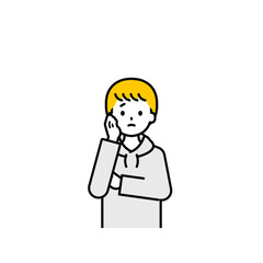 上半身のポーズ_シンプルな私服の男の子12