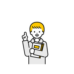 上半身のポーズ_シンプルな私服の男の子16