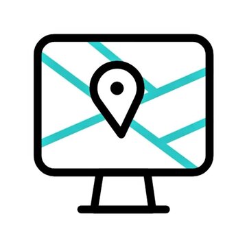 Online Map Navigation Location Tracking and Route Planning on Computer Screen