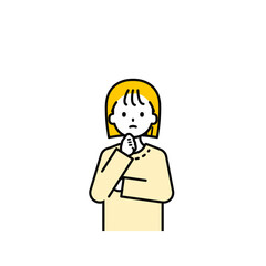 上半身のポーズ_シンプルな私服の女の子10