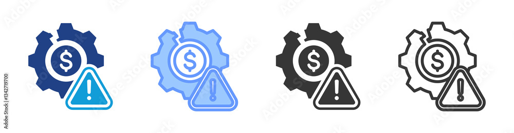 Poster disruption icon set multiple style collection