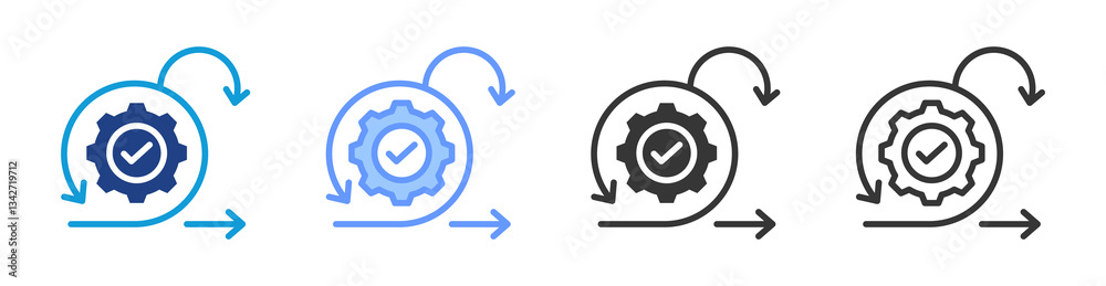 Poster Agile icon set multiple style collection