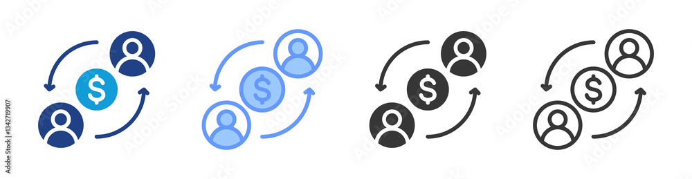 Poster B2B icon set multiple style collection