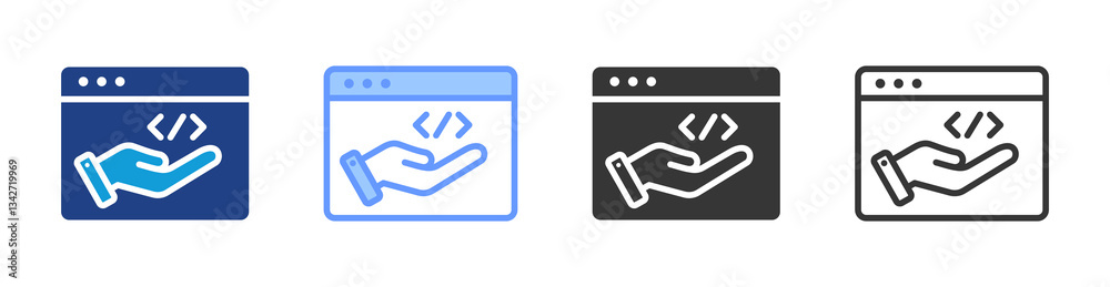 Poster Saas icon set multiple style collection