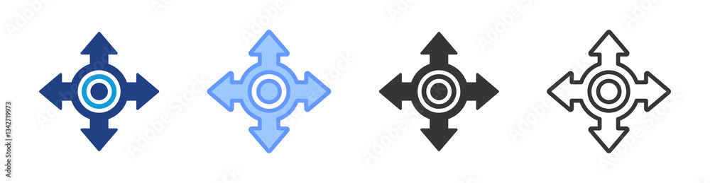 Poster Pivot Point icon set multiple style collection