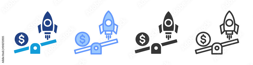Poster Leverage icon set multiple style collection