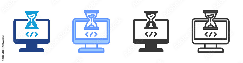 Aufkleber hackathon icon set multiple style collection