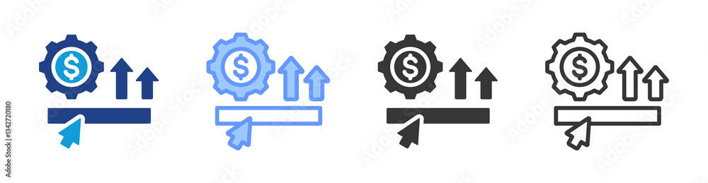 Poster Monetization icon set multiple style collection