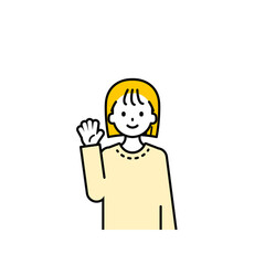 上半身のポーズ_シンプルな私服の女の子02