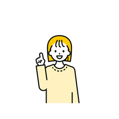 上半身のポーズ_シンプルな私服の女の子03