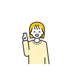 上半身のポーズ_シンプルな私服の女の子04