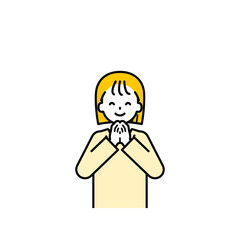 上半身のポーズ_シンプルな私服の女の子07