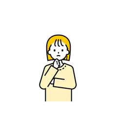 上半身のポーズ_シンプルな私服の女の子10