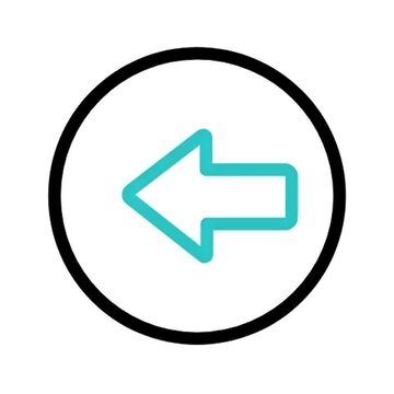 Teal Left Arrow Icon in a Circle Simple and Clean Vector Illustration