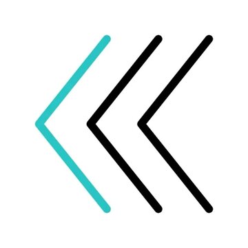 Triple Left Arrow Icon  Modern Vector Graphic for Web and App Design