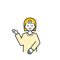 上半身のポーズ_シンプルな私服の女の子20