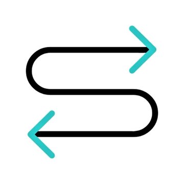 Two-way Arrows  Curved, Intertwined, Directional Icon Design