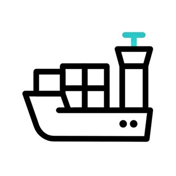 Cargo Ship Icon Vector Illustration of Container Vessel