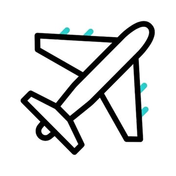 Airplane Icon Simple Vector Illustration of Aircraft for Travel, Transportation, and Aviation Designs
