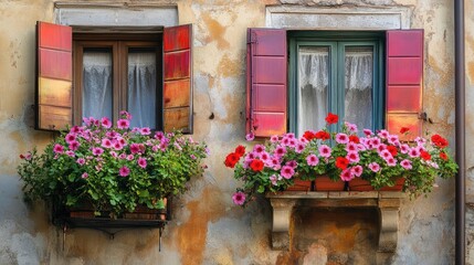 Bright and Lush Geranium Flowers Enhancing the View