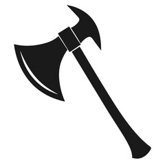 Isolated steel axe with a wooden handle, a sharp vector illustration
