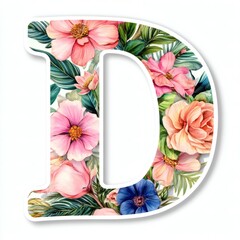 Floral-themed letter D