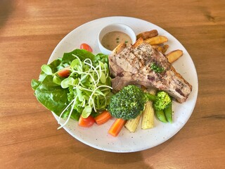 Pork chop steak, main course western food 