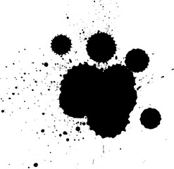 black ink brush dropped splash splatter artistic grunge graphic element