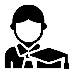 Mentor glyph icon representing guidance, coaching, and professional advice