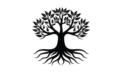 Tree Life Silhouette Root Connection