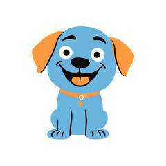 Blue Dog Vector Art: Cute, Friendly Canine Character Illustration for Kids