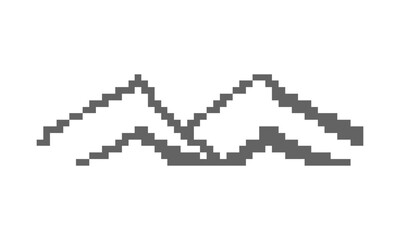 Obraz premium mount logo pixel art icon illustration