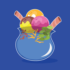 Halo-halo Filipino Food Dessert Vector Graphic