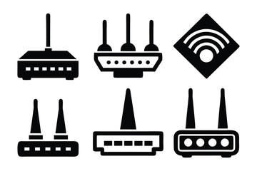 Travel icons with wifi and network illustrations