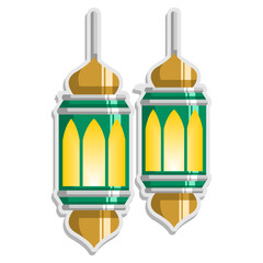 hanging lamp islamic theme illustration art
