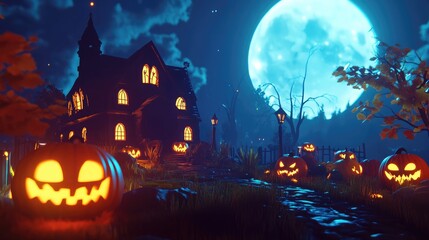 Halloween Mystique A Dark and Enchanting Night of Shadows and Pumpkins