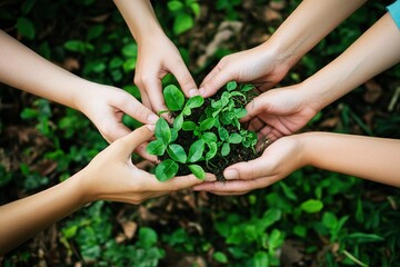 Green Business or corporate and community cooperation for Environment conservation sustainable development goal. volunteers help solve environmental problems. global teamwork 