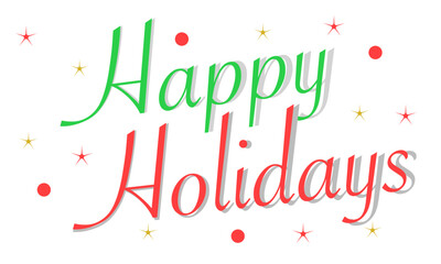 Happy holiday Design with 3D Text and Festive Elements