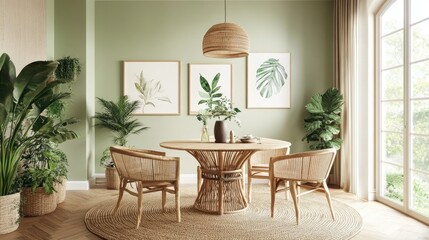Modern Dining Room with a Tropical Vibe